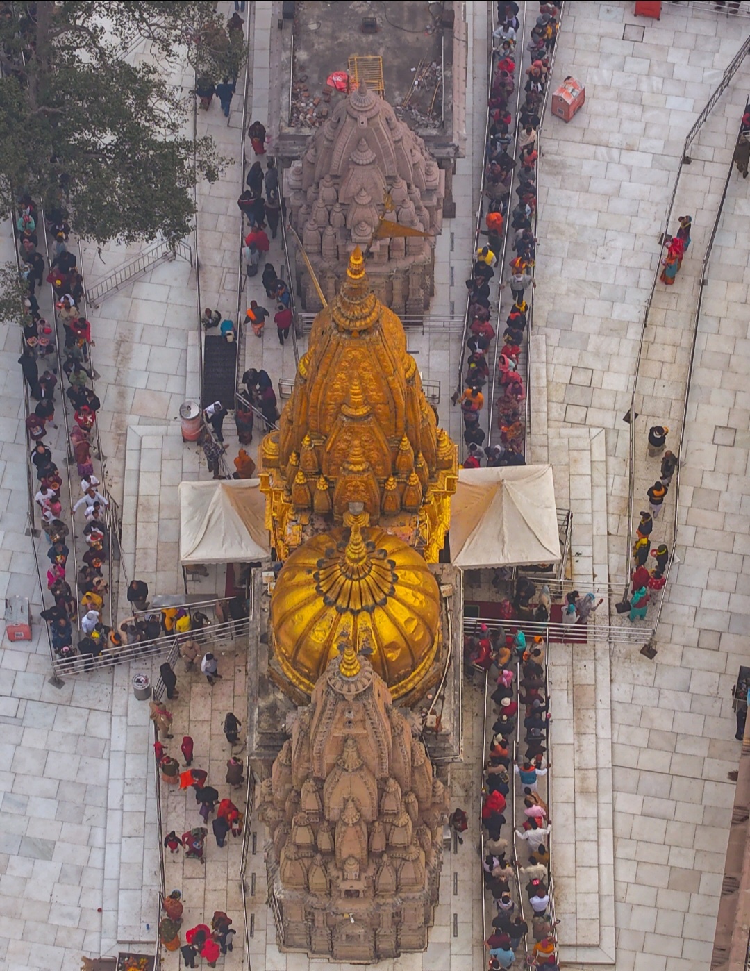 Dev Deepawali Special — 3 Days / 2 Nights — Shri Kashi Vishwanath Dham — aerial view of the golden shikhara